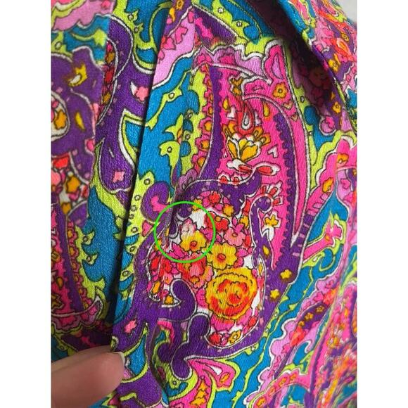Vintage Miss Holly Women's Button Up Sz 42 Psychedelic Festival Hippie Floral - Picture 4 of 7